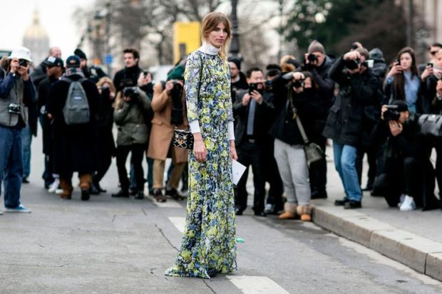 Veronika Heilbrunner wearing an Erdem dress Paris Fashion Week street style PFW Spring 2015 Couture models off duty
