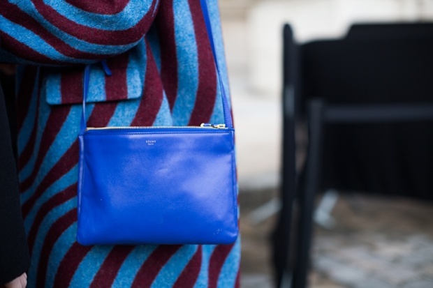 Dries Van Noten coat and Céline bag Paris Fashion Week 2015 streetstyle Haute Couture PFW
